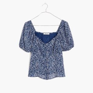 Madewell Sweetheart Top in Bengali Blockprint